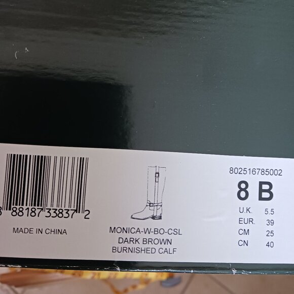 Ralph Lauren Leather Equestrian Wide Calf Brown Boot Size 8B - Picture 9 of 12